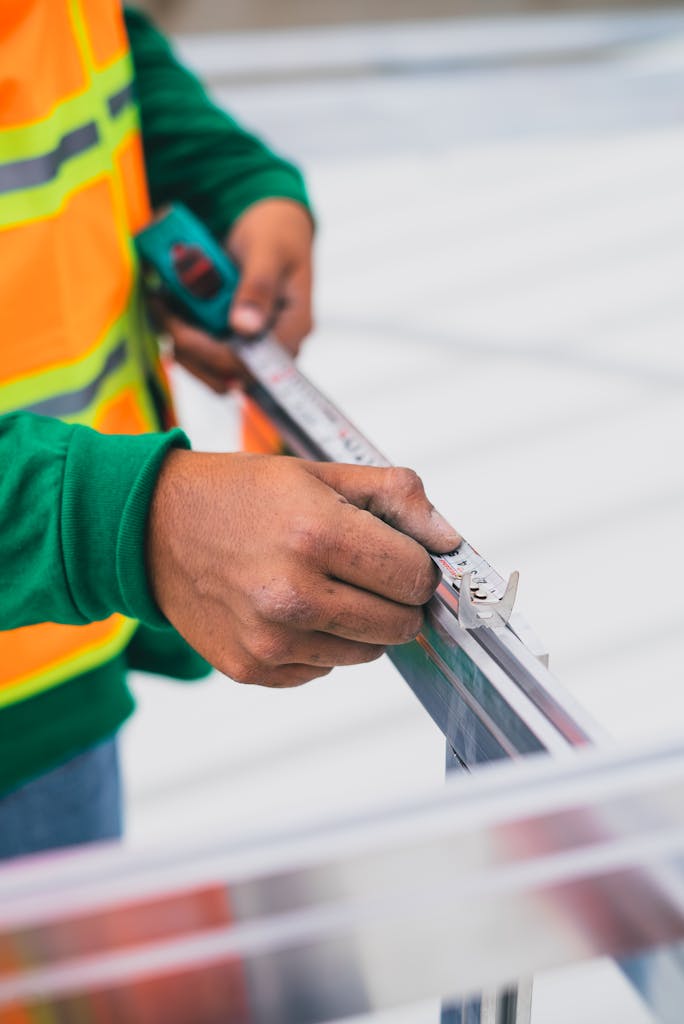 Selective focus photo of man using measuring tape 8853469 684x1024